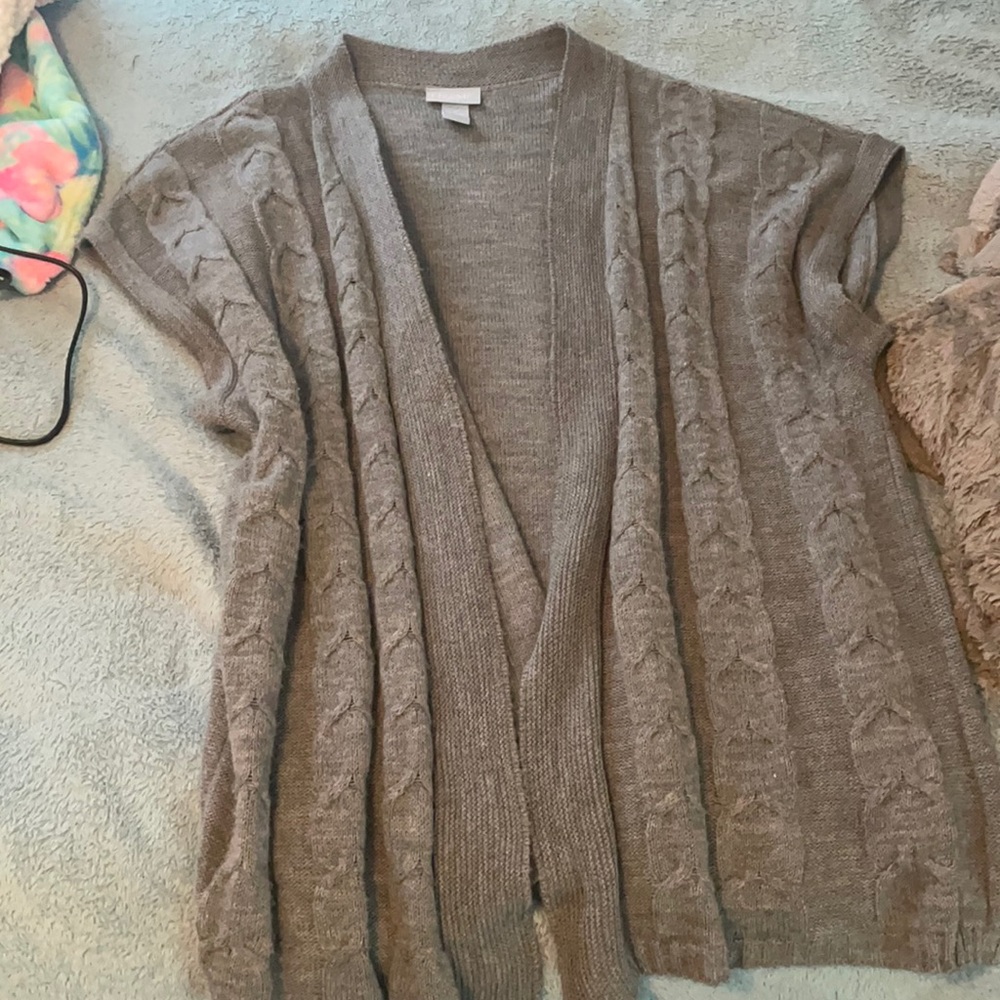 Liz & me size 3x grey shirt sleeve cardigan